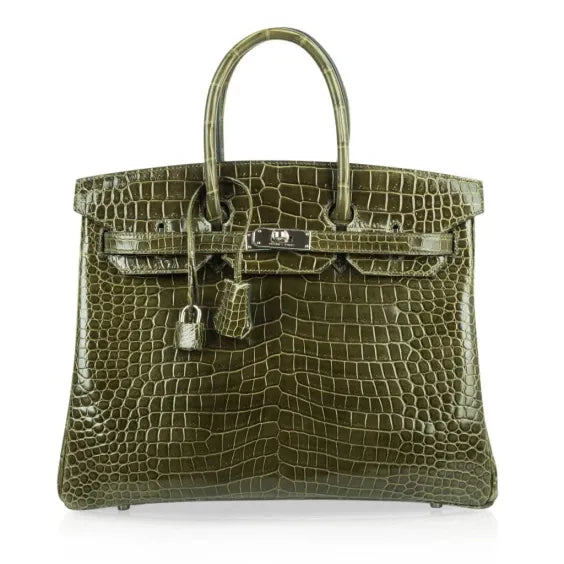 Birkin 35 Bag Crocodile Palladium Hardware