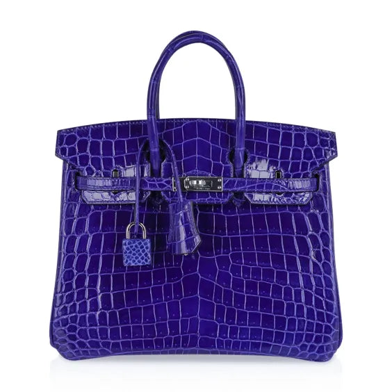 Birkin Bag Blue Electric Crocodile Vivid Jewel Palladium Hardware