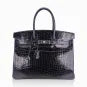Birkin 35 Bag Blue Marine Porosus Crocodile with Palladium Hardware